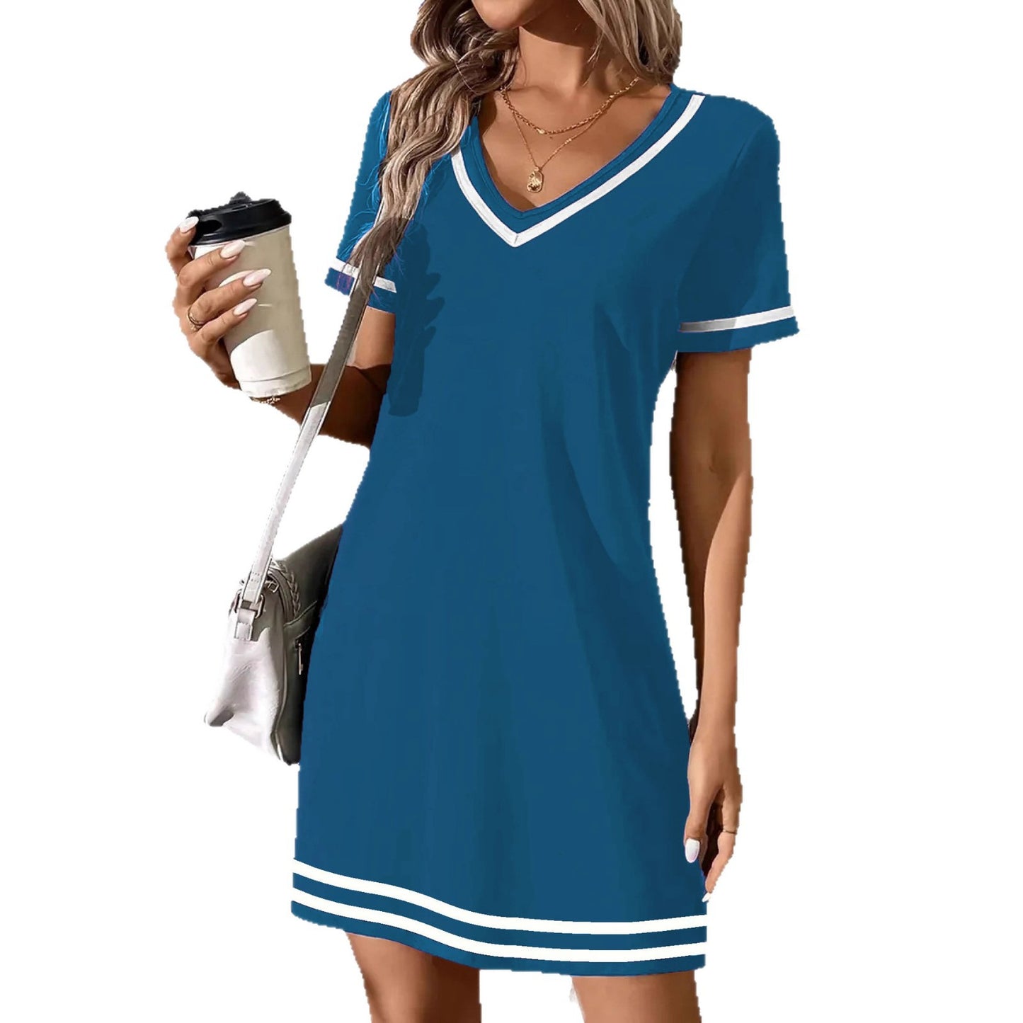 Women's Summer Elegant Striped Boat Anchor Casual Dress