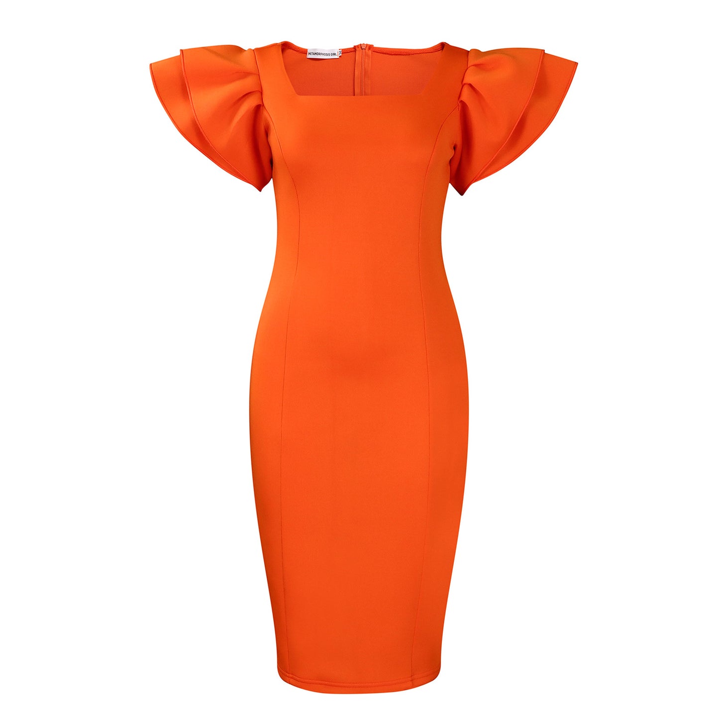 Women's Temperament Commute Square Collar Ruffle Sleeve Dresses