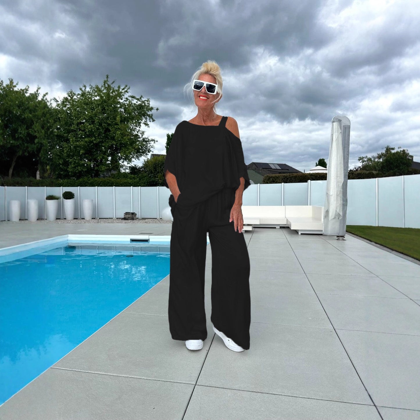 Women's Casual Irregular Collar Trousers Two-piece Suits