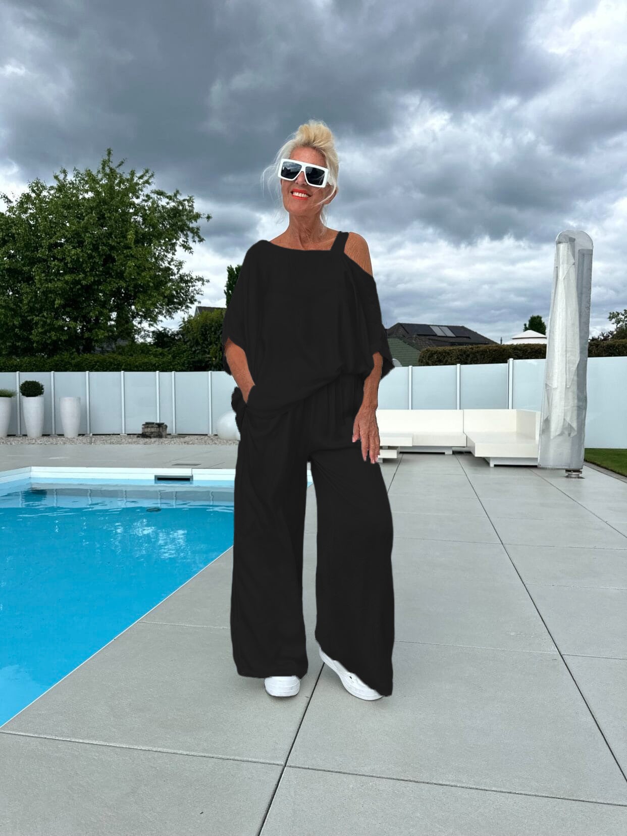 Women's Casual Irregular Collar Trousers Two-piece Suits