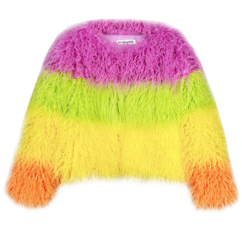 Pink Green Yellow Orange Contrast Color Coats