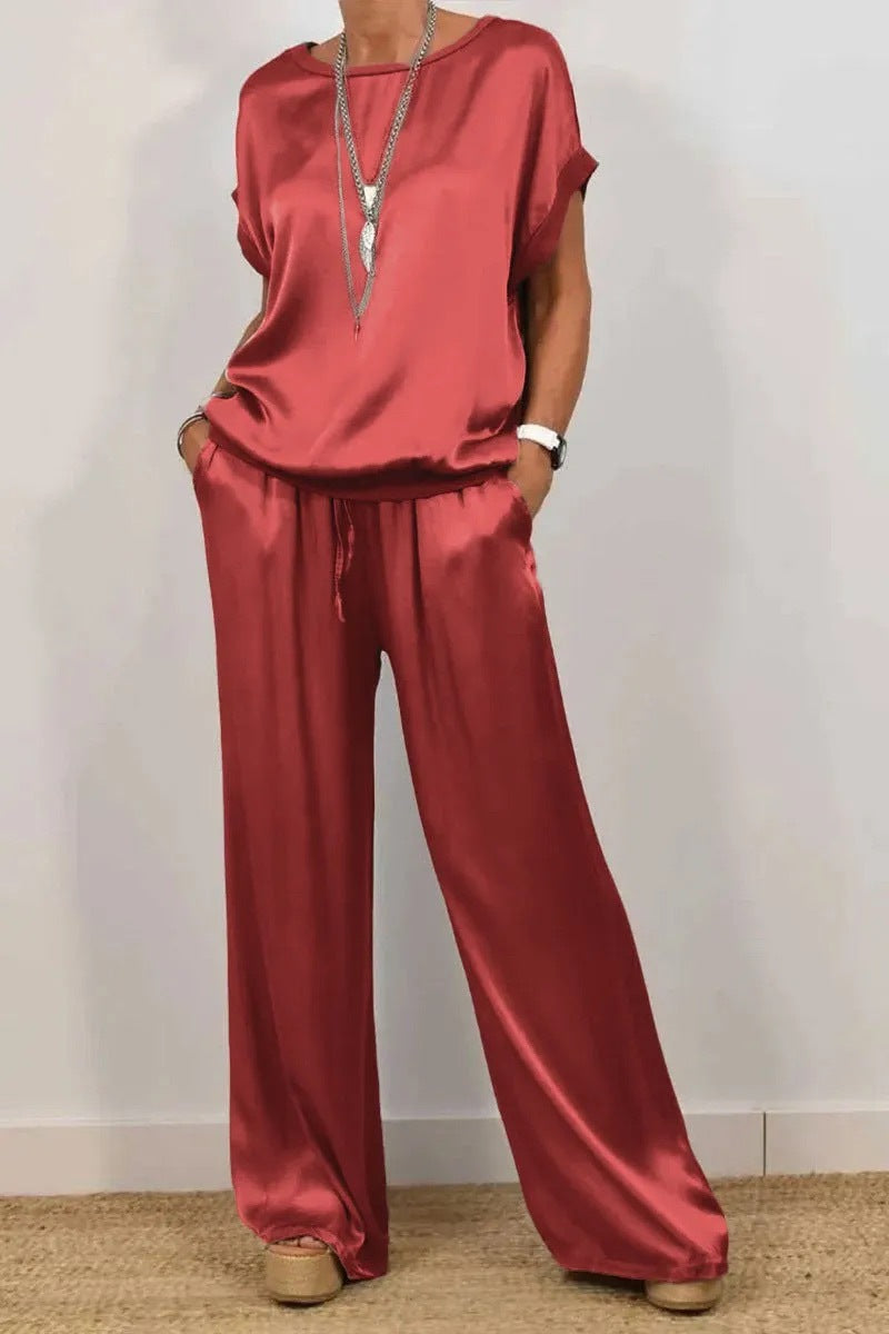 Unique Trendy Loose Shirt Wide Leg Pants