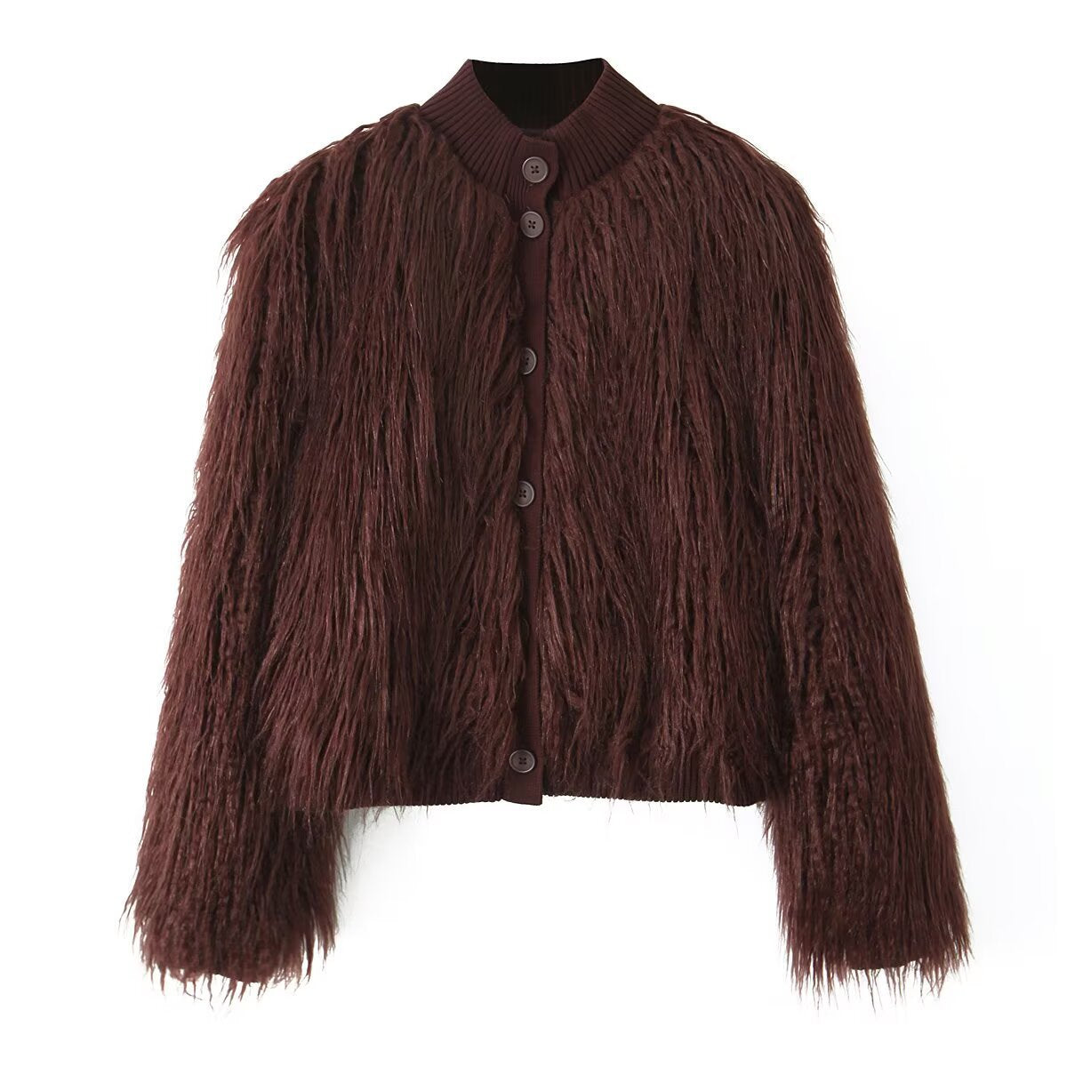 Comfortable Fashion Artificial Fur Effect Knitted Knitwear