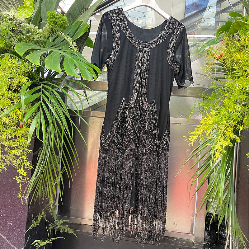 Women's Sexy Luxury Sequin Bead Tassel Stage Performance Costumes