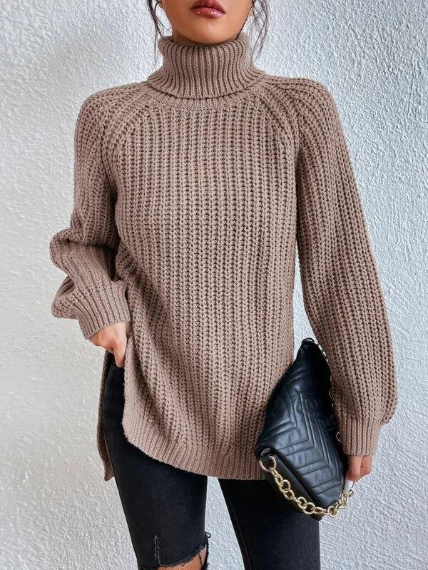 Women's Turtleneck Mid-length Soft Comfortable French Dress Sweater