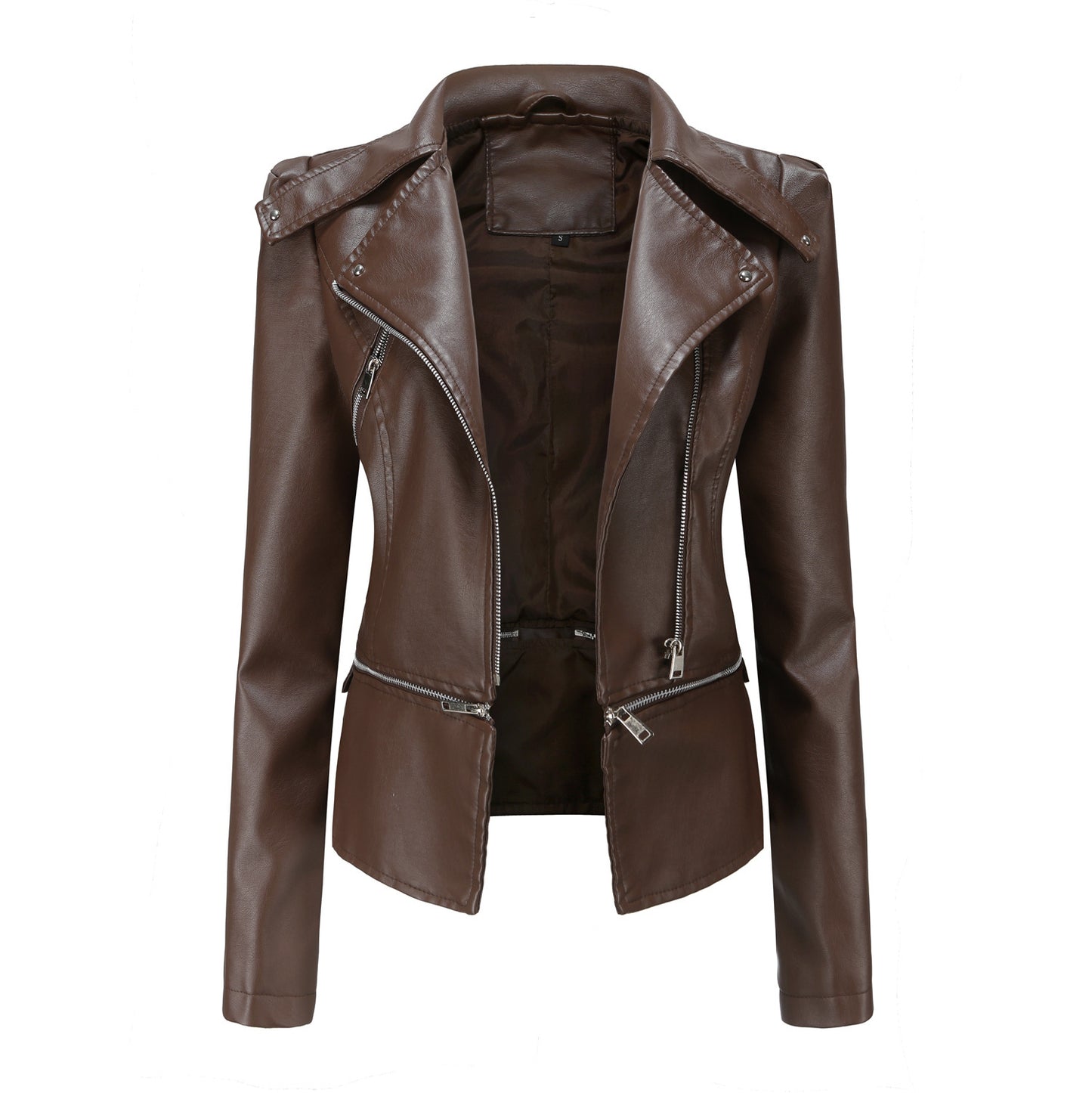 Women's Leather Detachable Hem Fashion Casual Jackets