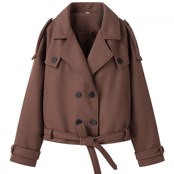 Women's Casual Loose Double Button Lapel Elegant Coats