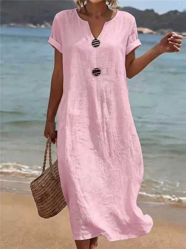 Women's Summer Seaside Holiday White Casual Solid Color Dress