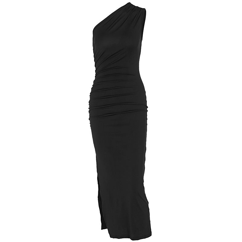 Color Split Sleeveless Desire Sexy Temperament Dresses