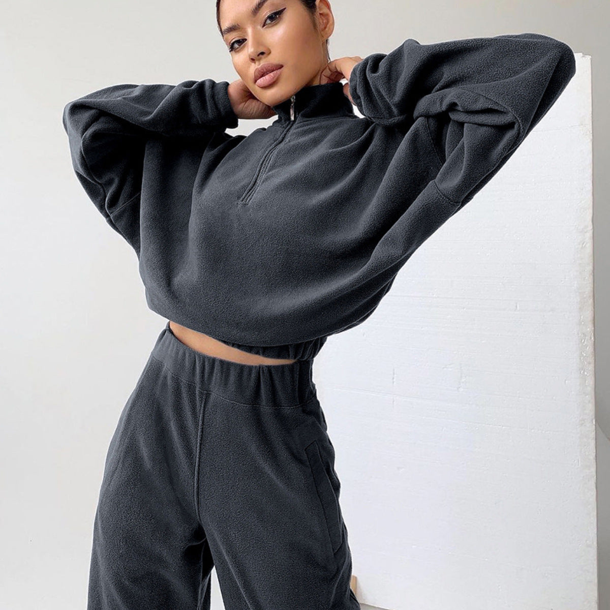 Women's Half Zipper Lapel Fashion Casual Exercise Suits