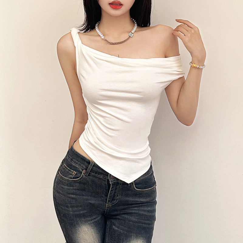 Women's Summer Street Fashion Sexy Navel T-shirt Blouses