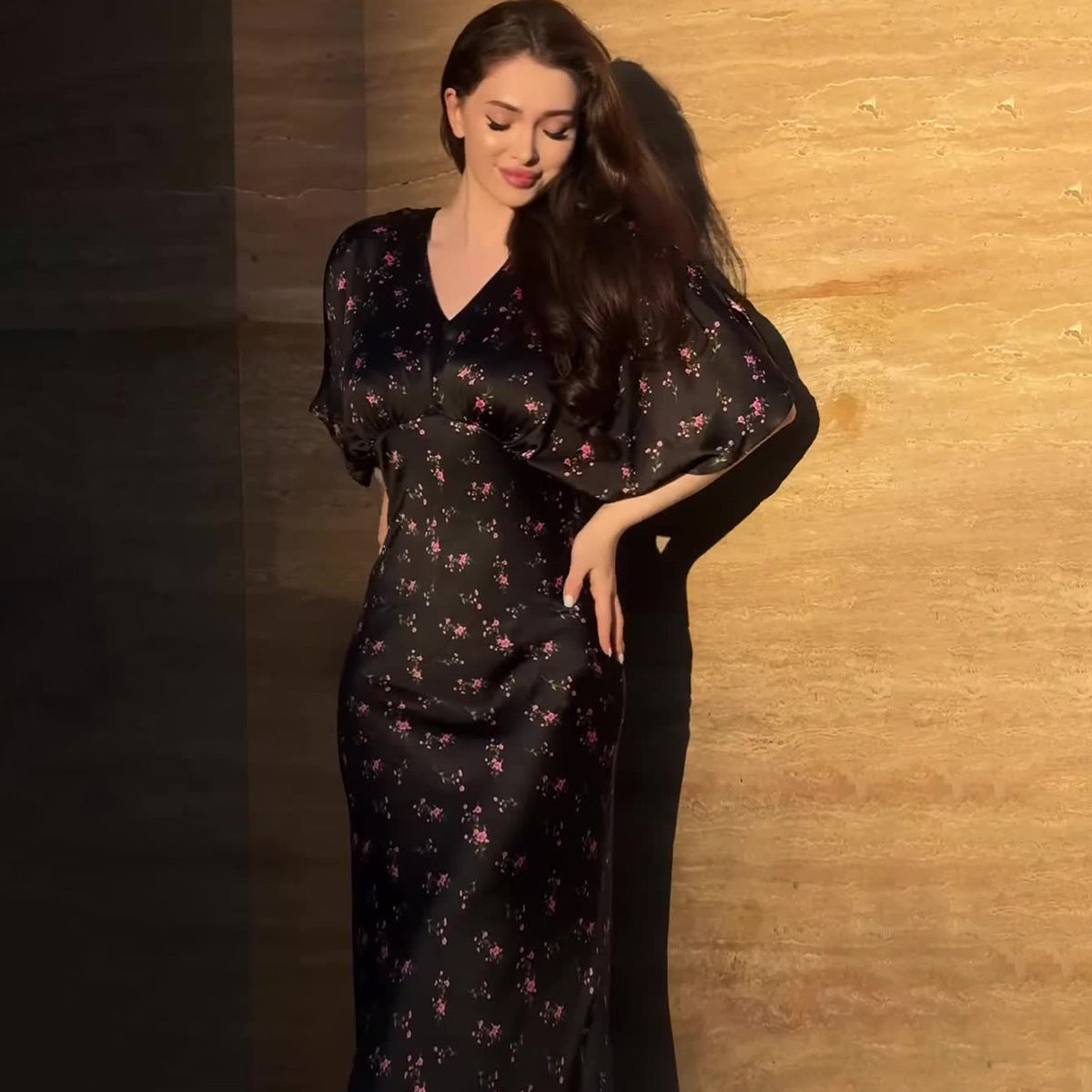 Summer Retro Sexy Elegant Sleeve Smooth Dresses