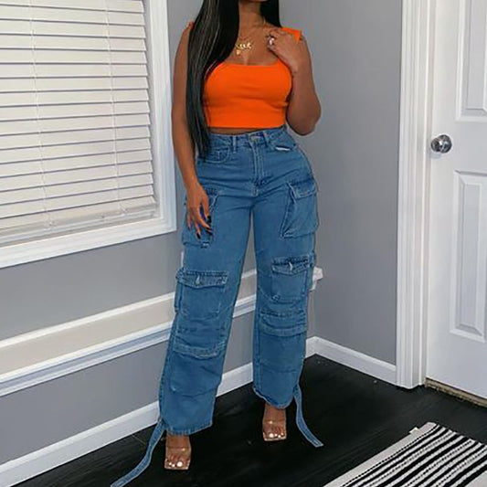 Women's Casual Creative Trendy Washing Overalls Jeans