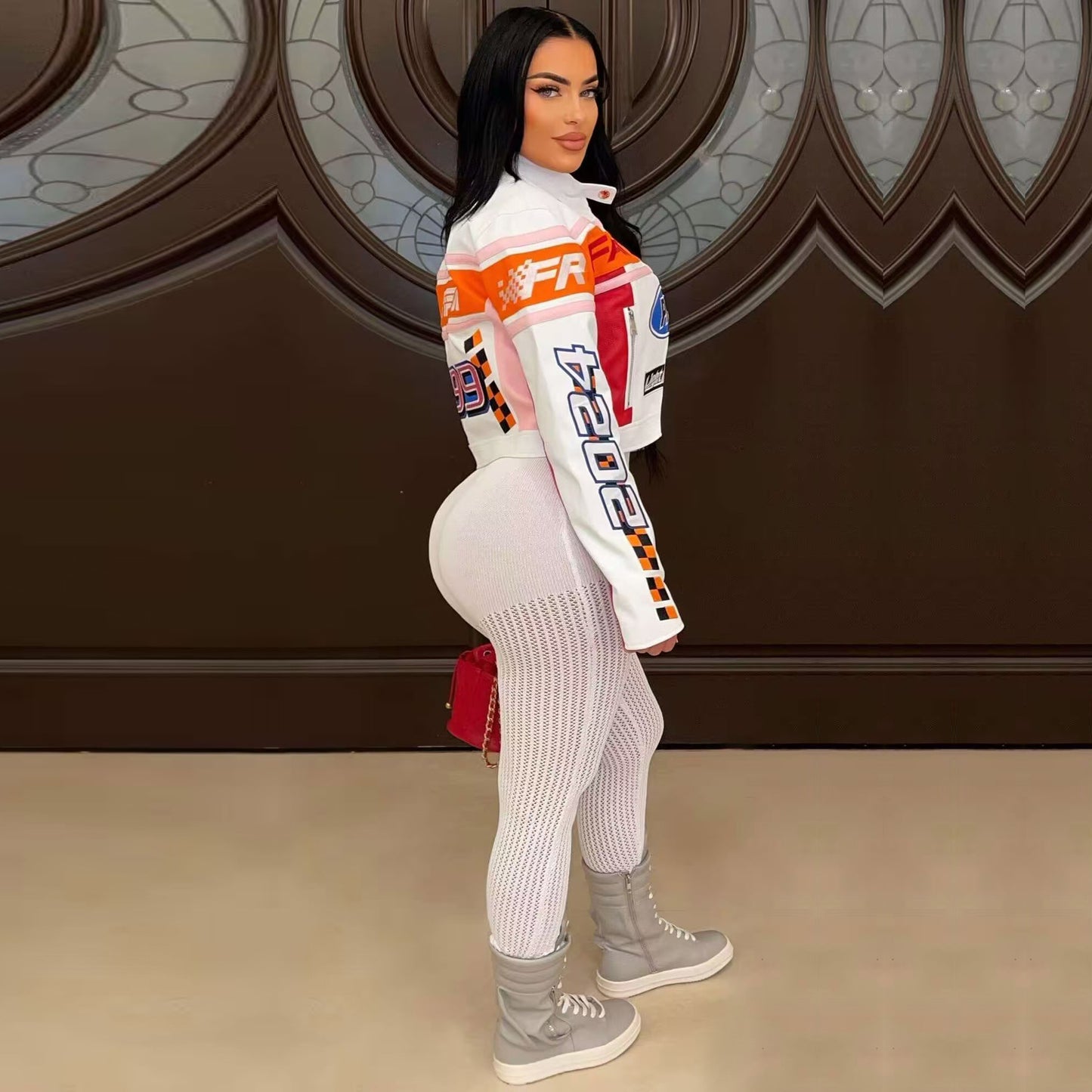 Hot Street Printing Stand Collar Zipper Jackets