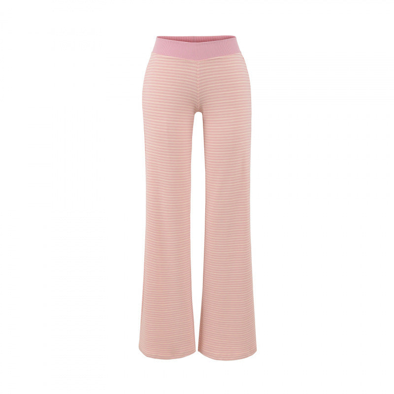 Women's Autumn Hot Striped Bootleg Lazy Drape Pants