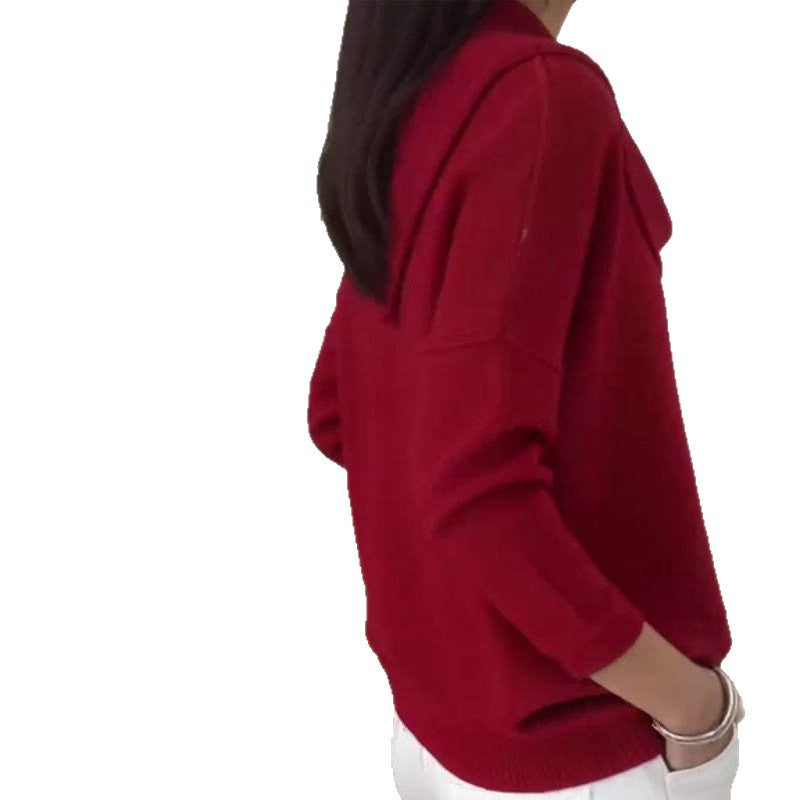 Creative Fashion Women's Solid Color Long-sleeved Women's Sweater