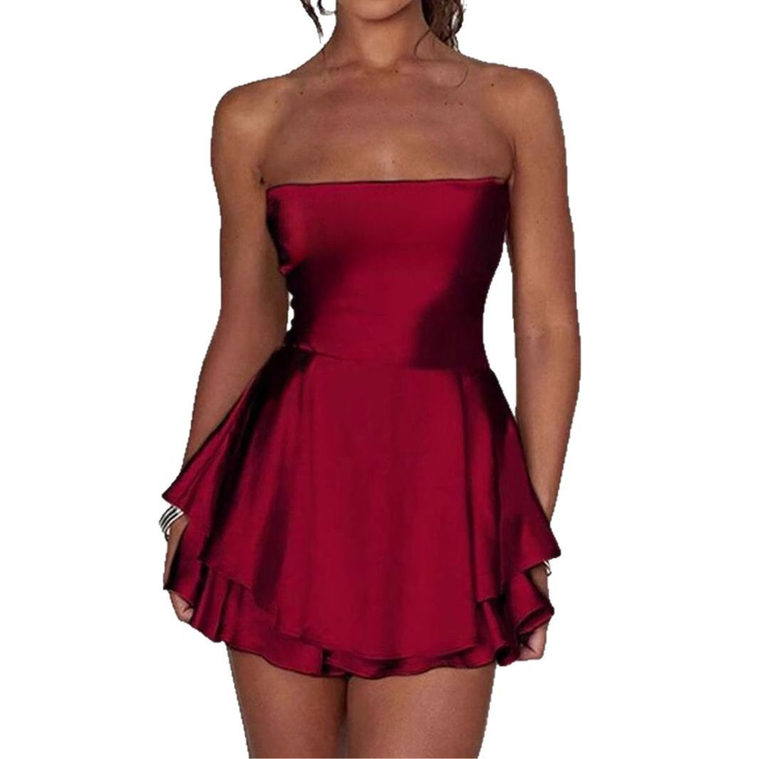 Women's Satin Tube Backless Summer Independent Tops
