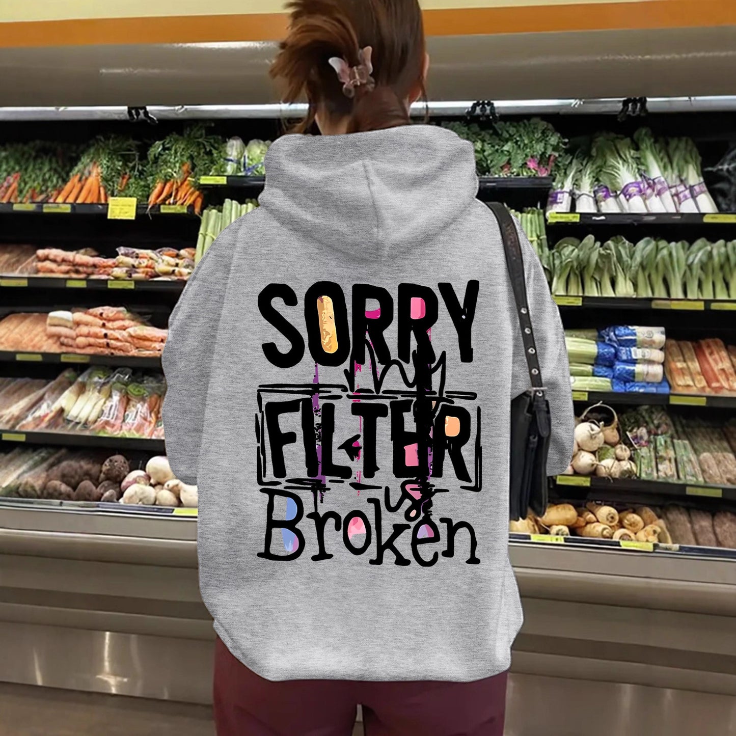 Women's Hoodie Letter Pattern Printed Casual Fleece Thick Tops