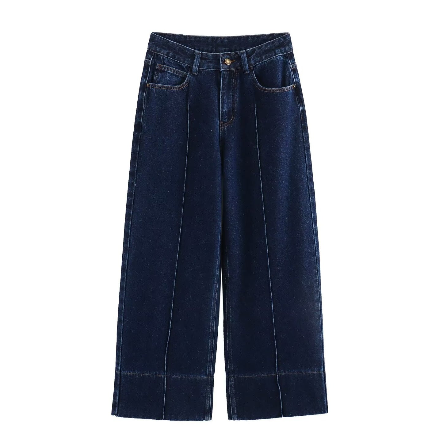 Women's High Waist Ankle Wide Leg Casual Jeans