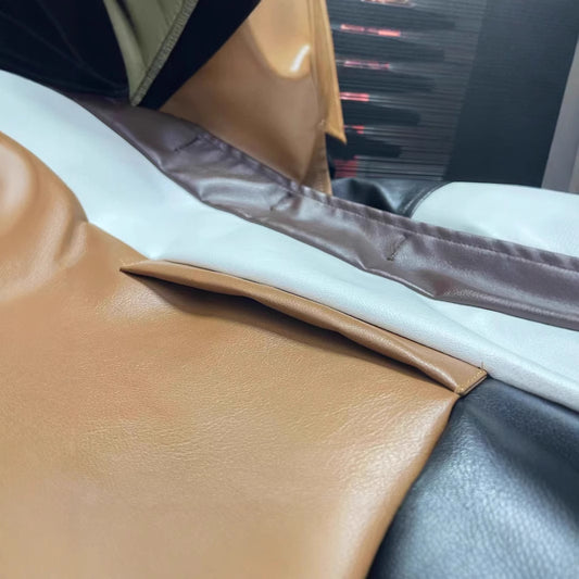 Women's Button Leather Mid-length Slim Fit Slimming Jackets