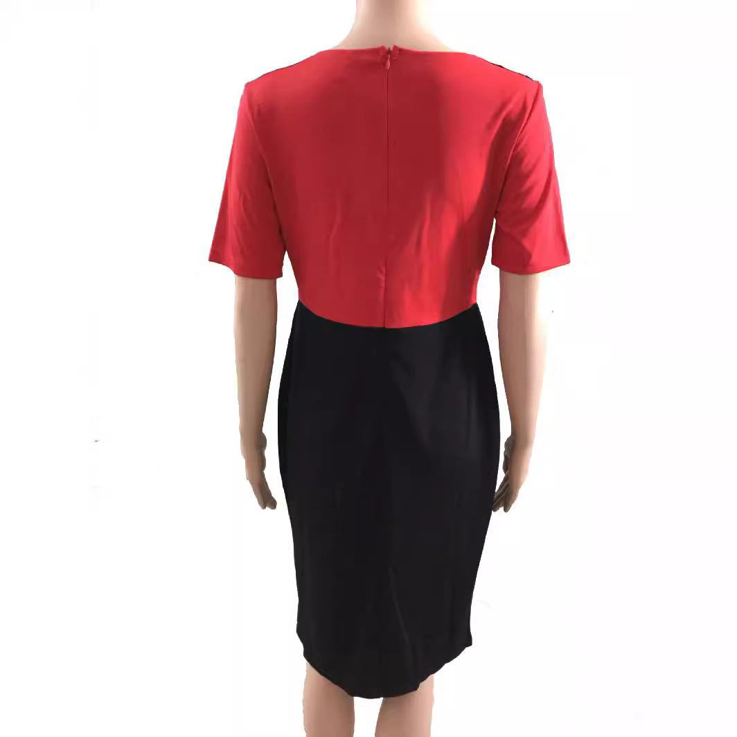 Women's Lace Stitching Dress Commuter Two-piece African Dresses