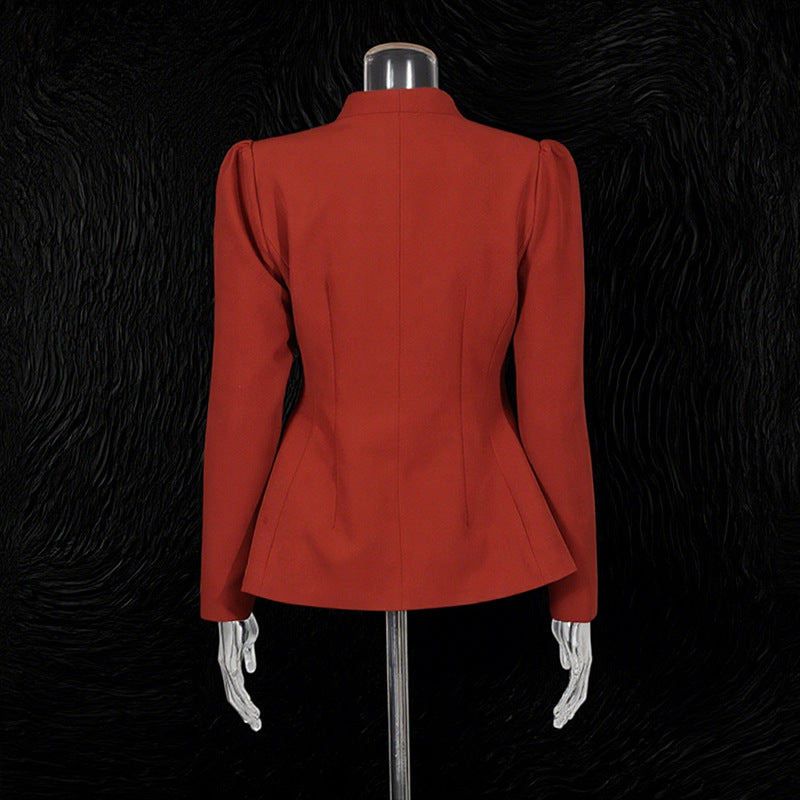 Women's Two-piece Set Large Decorative Buckle Long Suits
