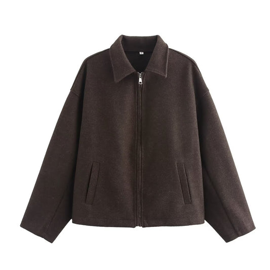 Women's Attractive Graceful Retro Brown Zipper Shorts