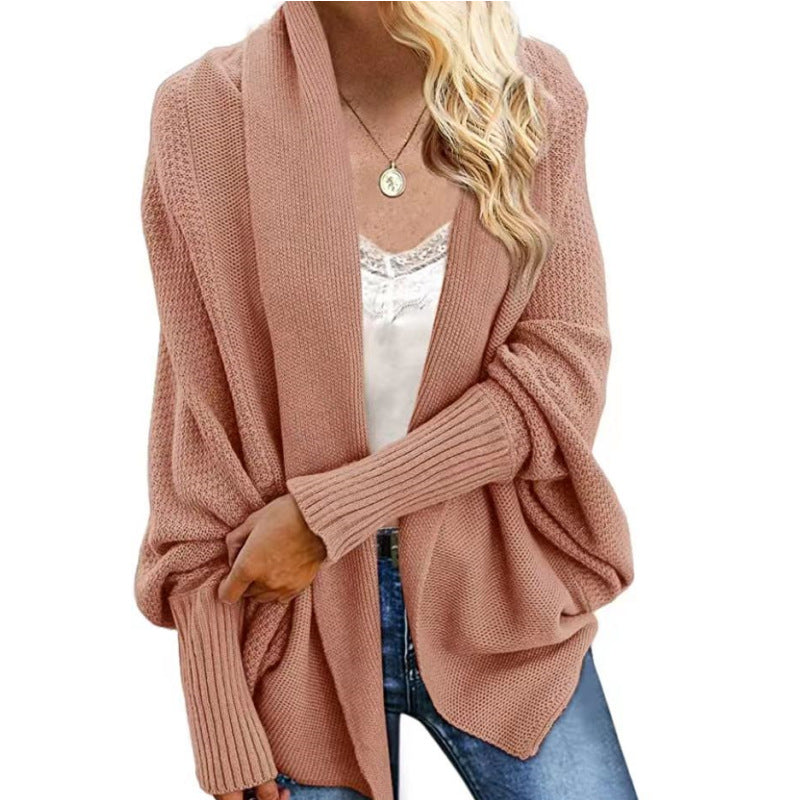 Glamorous Knitted Shawl Batwing Sleeve Oversized Sweater