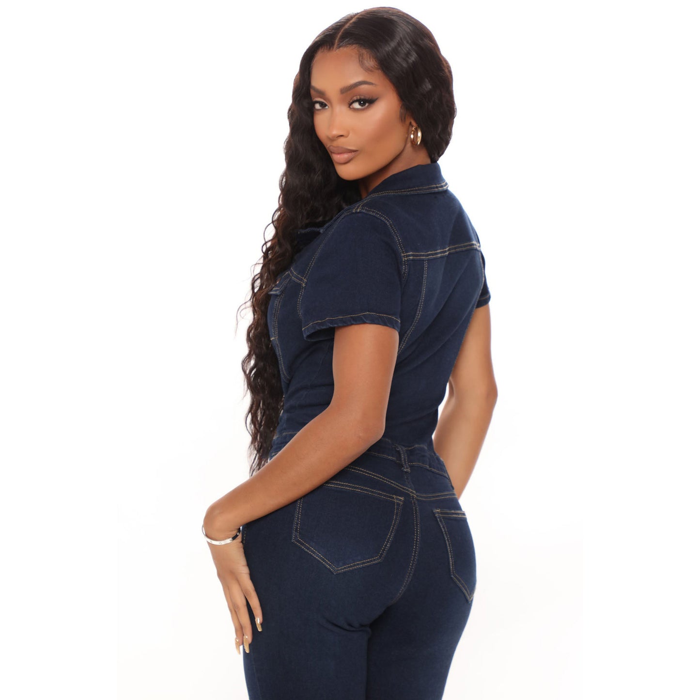 Women's Fashion Casual Sexy Suspender Denim Wide Jeans