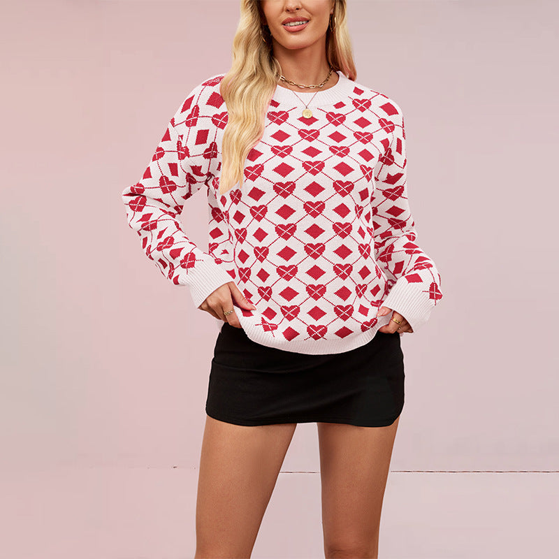 Love Valentine's Day Round Neck Pullover Sweaters