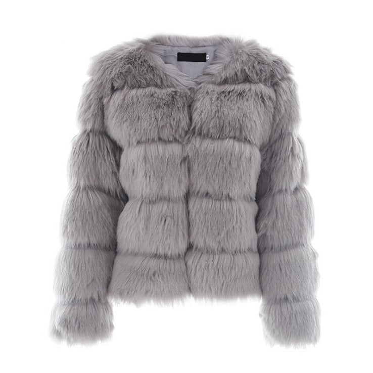 Women's Fur Imitation Fox Faux Long Sleeve Coats
