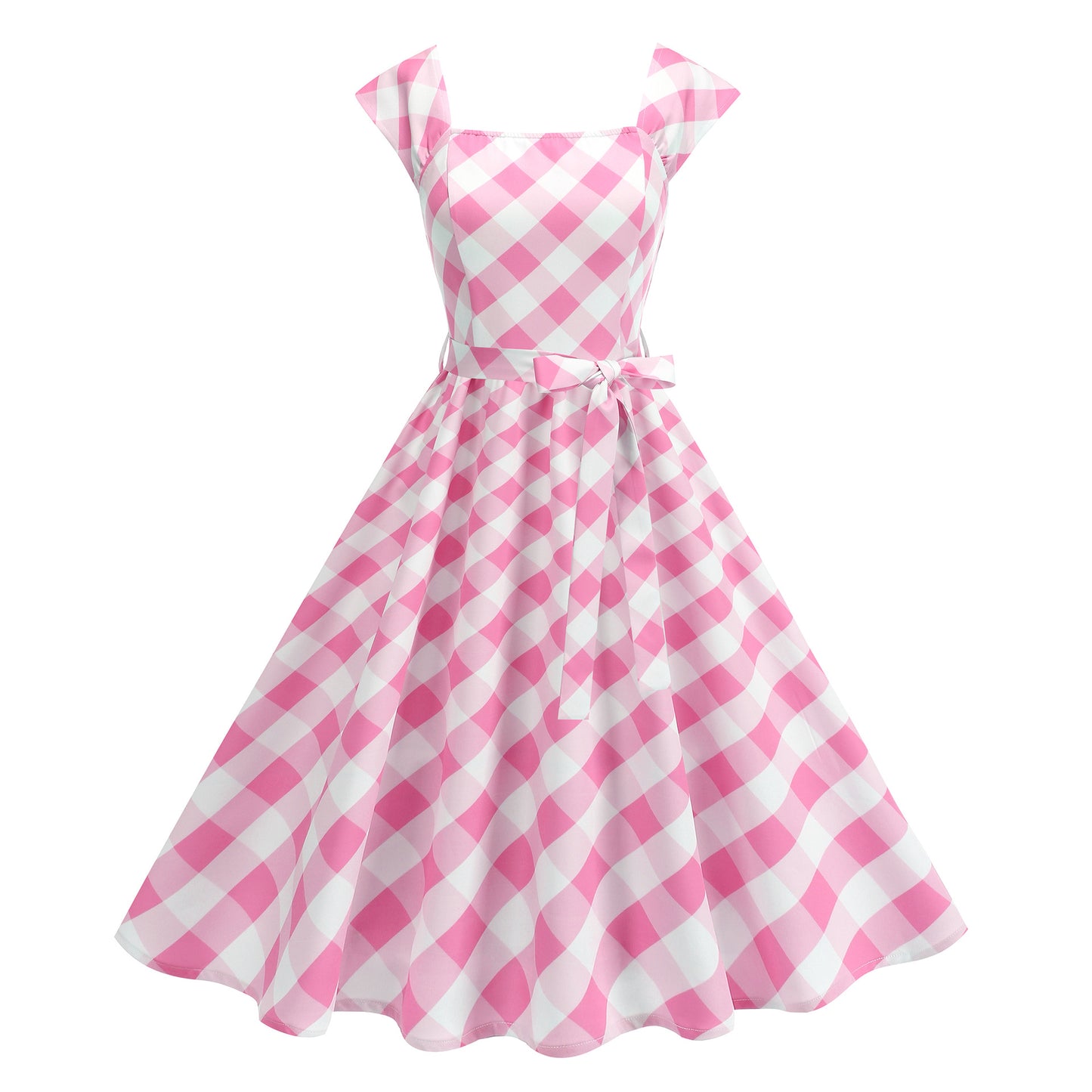 Women's Dress Plaid Large Swing Tube Summer Dresses