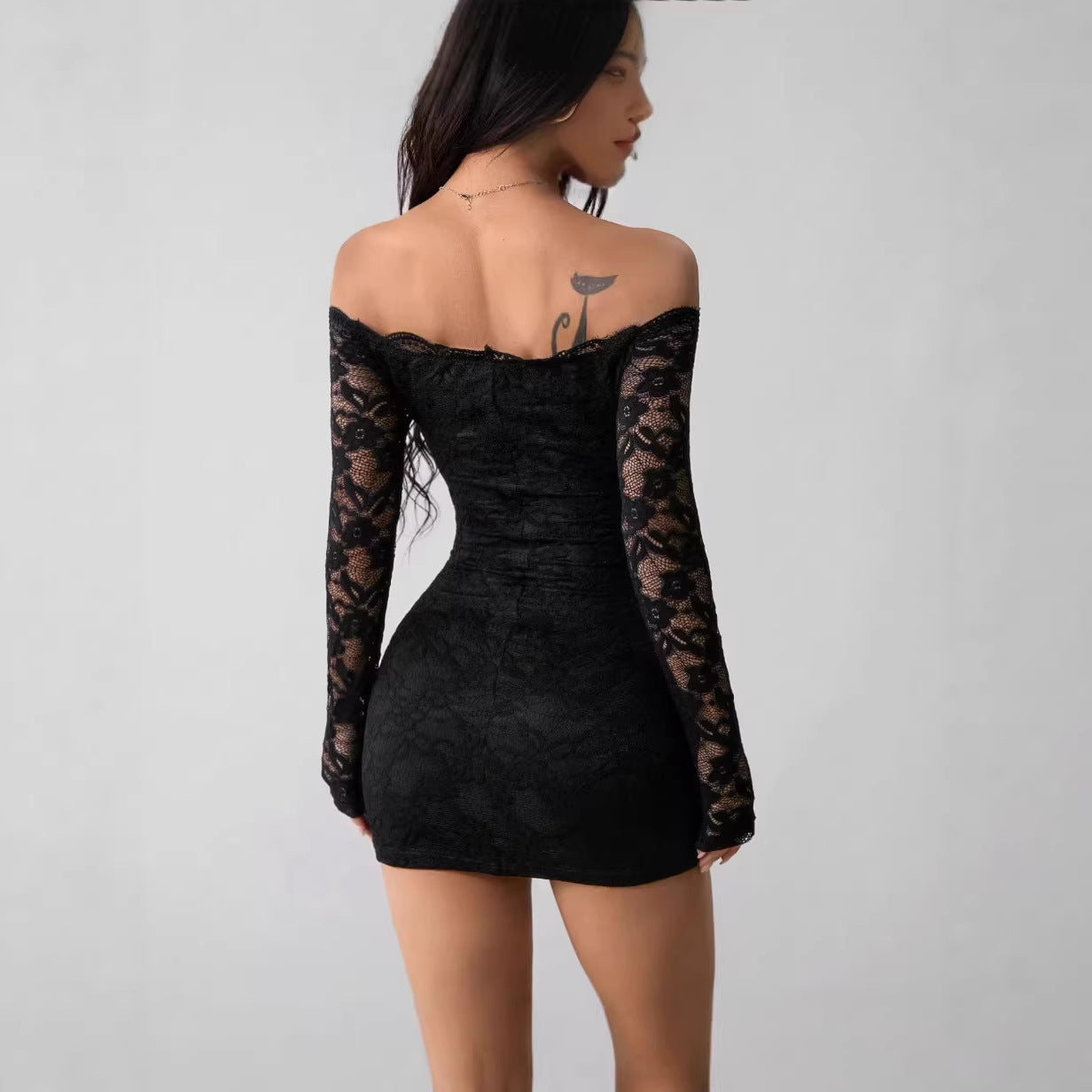 Women's Lace Long Sleeve Slim Fit Slimming Dress
