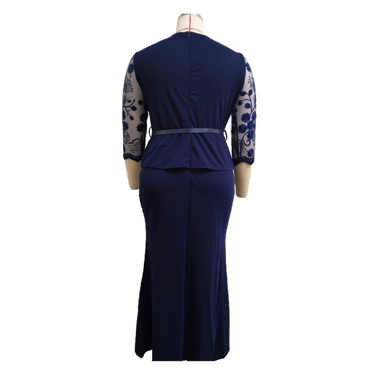 Women's African Autumn Lace Stitching Dress Long Plus Size