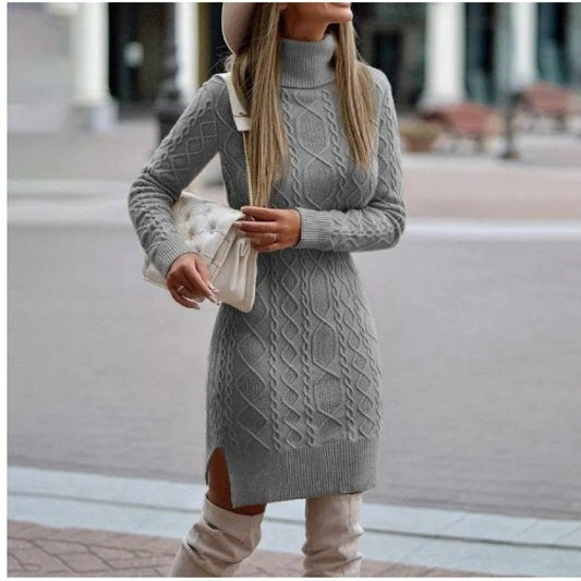 Women's Pullover Knitting Lapel Pure Color Split Sweaters