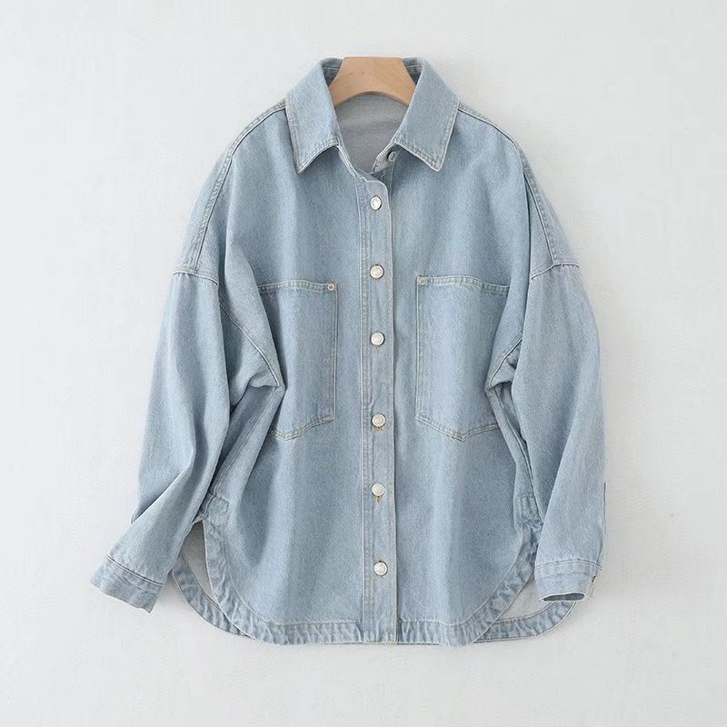 Women's Casual Urban Leisure Washed-out Denim Jackets