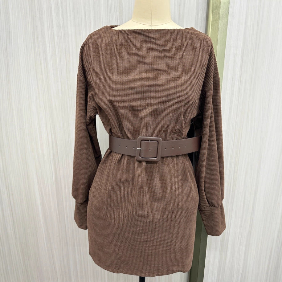 Women's Batwing Sleeve Fashion Loose Waistband Mid-length Women's Sweater