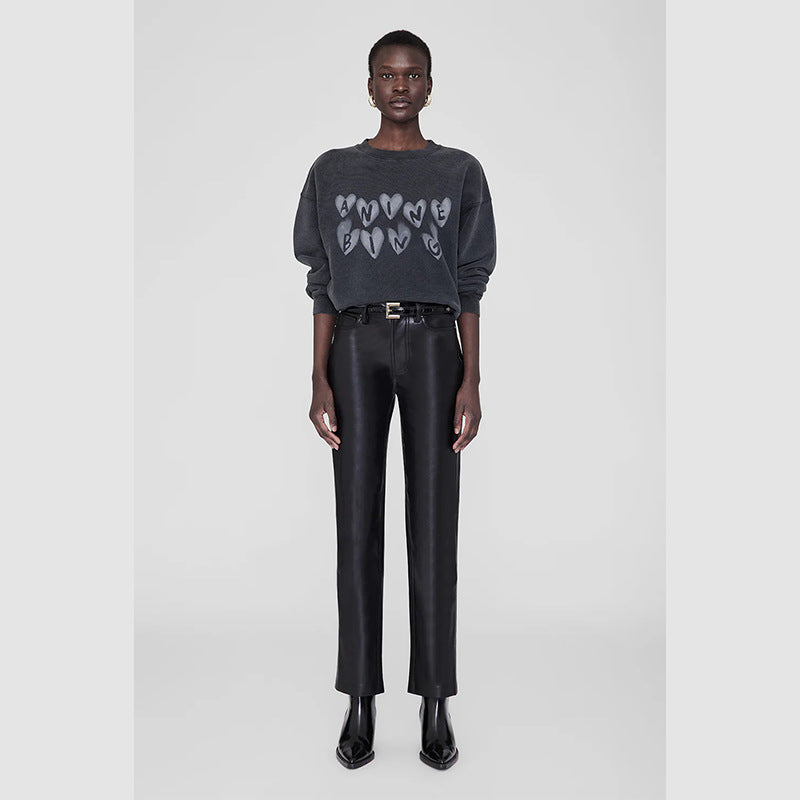 Women's Love Letter Printing Wash Fried Color Sweaters