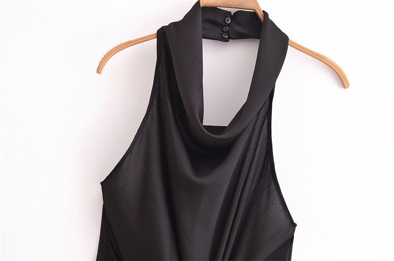 Women's Winter Dress Sleeveless Halter High Class Dresses