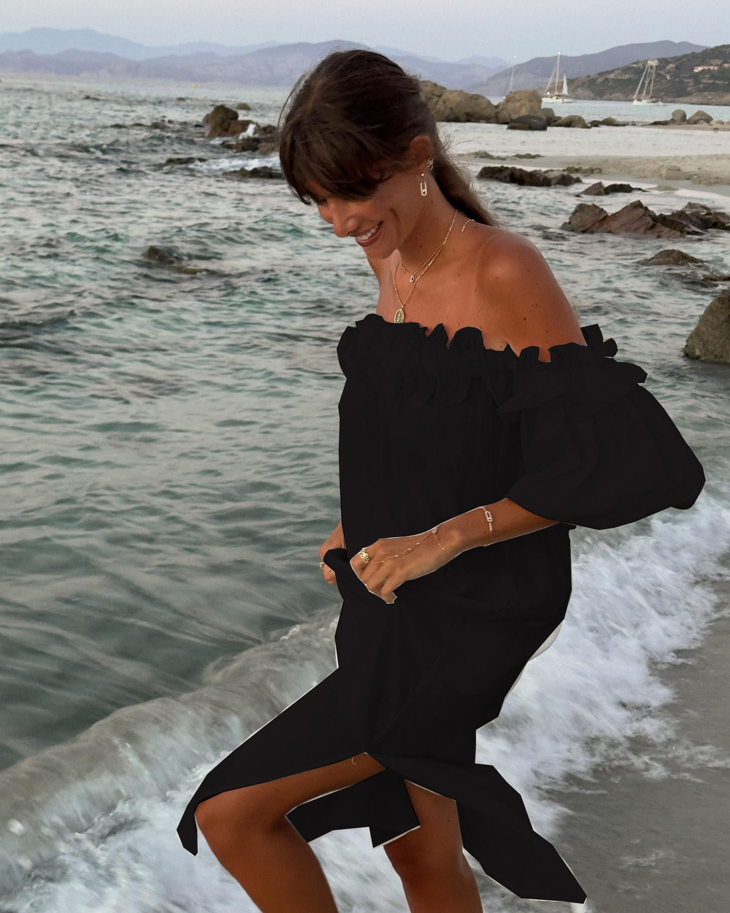 Women's Solid Color Cotton Linen Sexy Split Dresses