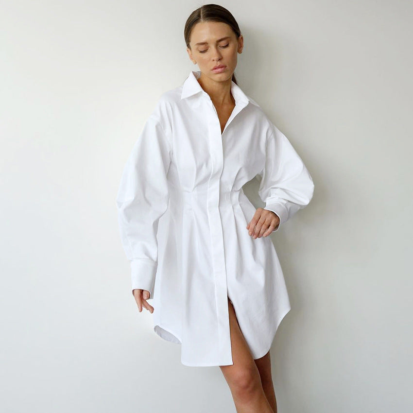 Women's Dress Waist A- Line High Pure Dresses