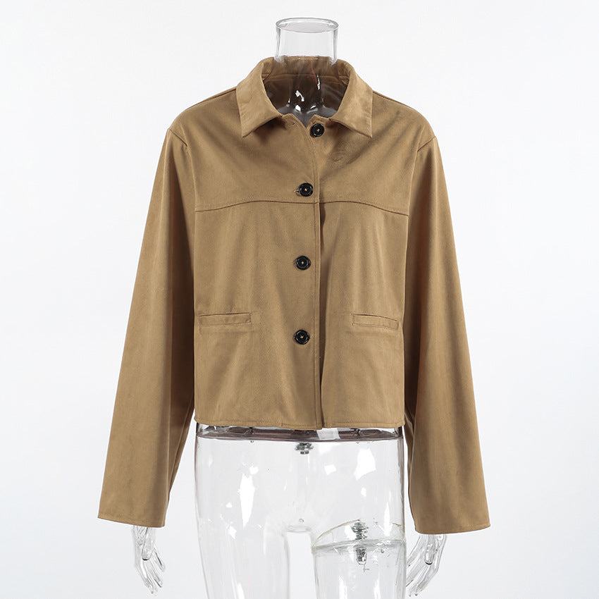 Women's Suede Elegant Slim Fit Peter Pan Shorts