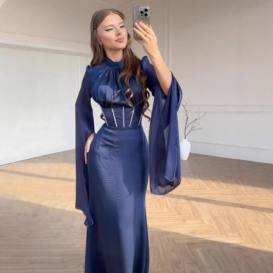 Women's Spring Fashion Elegant Graceful Long Sleeve Dresses