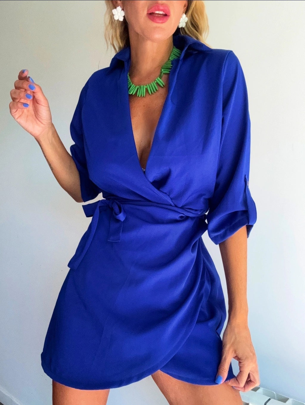Popular Slouchy Comfortable Durable Women's Lapel Dress