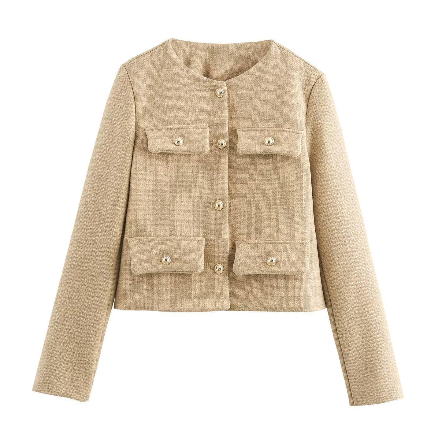 Women's Long-sleeved Pocket Round Bow Tie Autumn Blazers