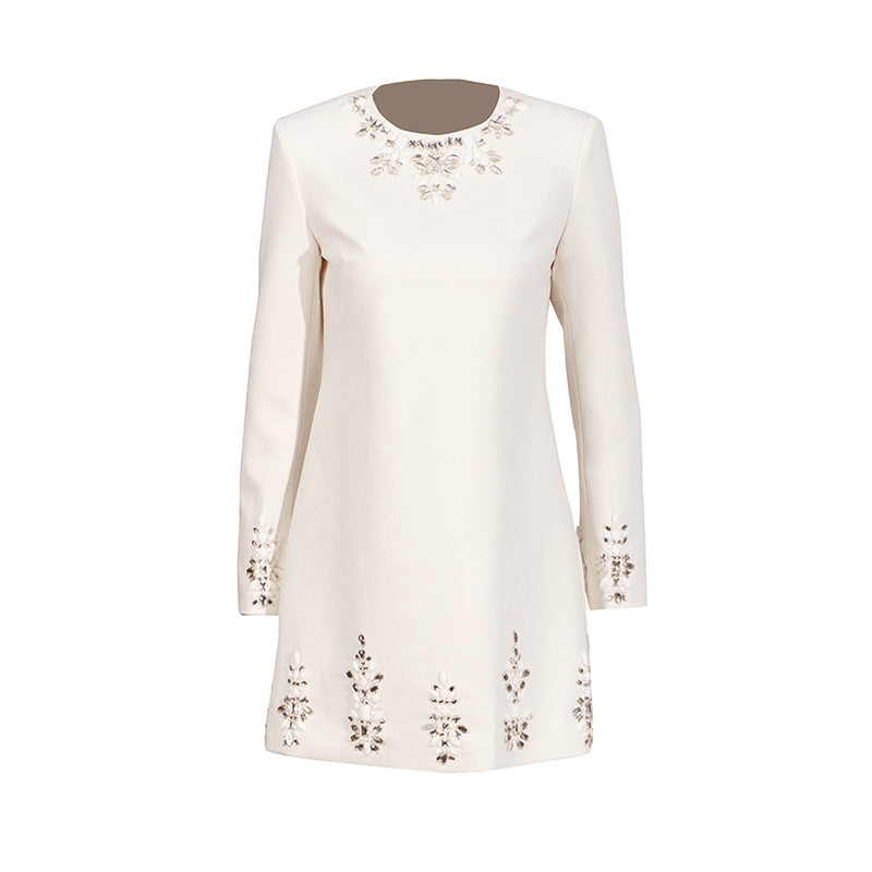 Temperament Elegant Fashion Diamond Round Neck Skirts