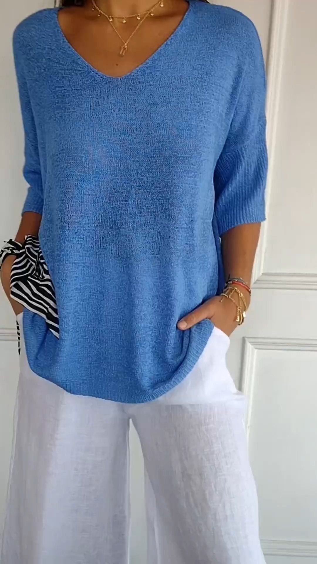Women's Casual Basic Style Slimming Solid Color Women's Sweater