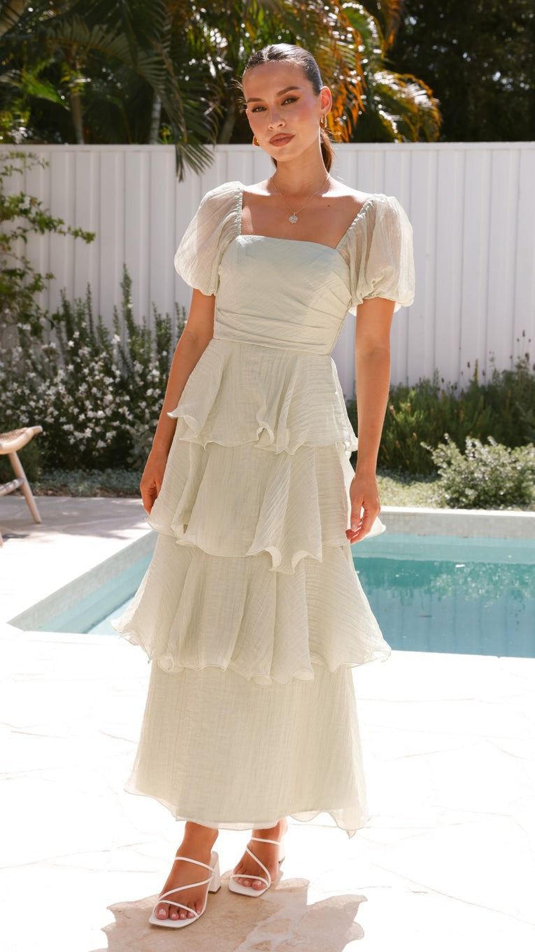 Fashion Backless Puff Sleeve Cake Dress Dresses