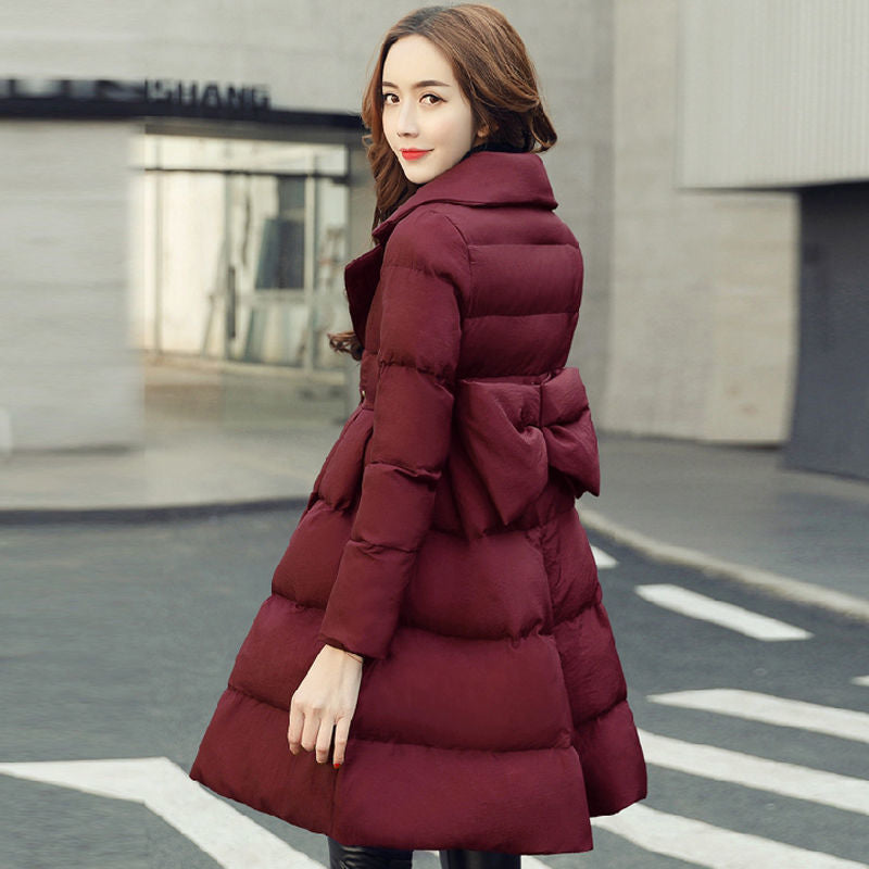 Women's Style Mid-length Fashion Tailored Collar Warm Jackets