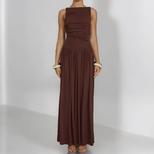 Women's Dress Fashion Elegant Solid Color Slim Dresses